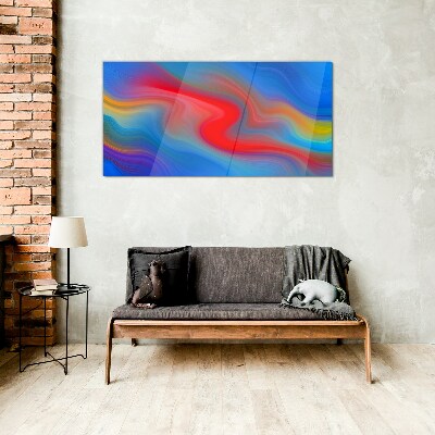 Waves of color in motion Glass art print