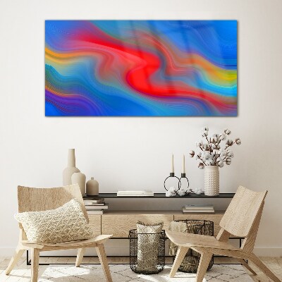 Waves of color in motion Glass art print