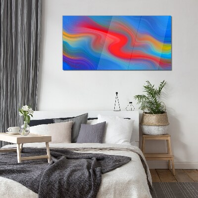 Waves of color in motion Glass art print