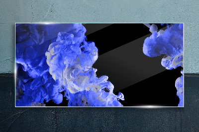 Sky with blue clouds Glass art print
