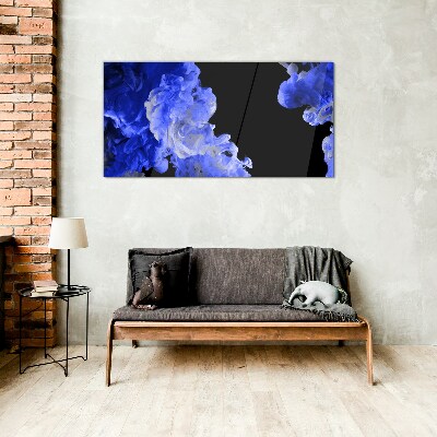 Sky with blue clouds Glass art print