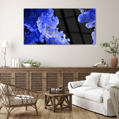 Sky with blue clouds Glass art print