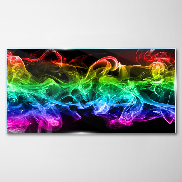 Colorful smoke trails Wall art on glass