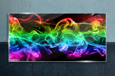 Colorful smoke trails Wall art on glass