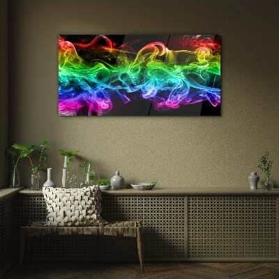 Colorful smoke trails Wall art on glass