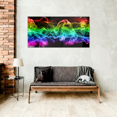 Colorful smoke trails Wall art on glass