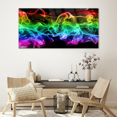 Colorful smoke trails Wall art on glass
