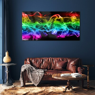 Colorful smoke trails Wall art on glass