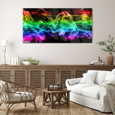 Colorful smoke trails Wall art on glass