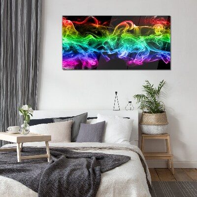 Colorful smoke trails Wall art on glass
