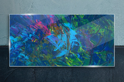Colorful chaos of abstraction Glass art print