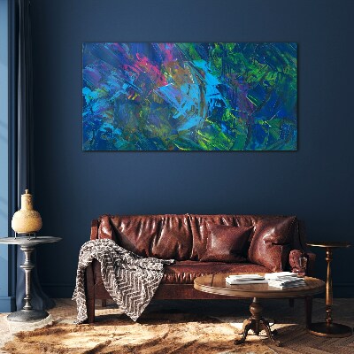 Colorful chaos of abstraction Glass art print