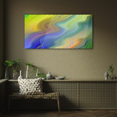 Colorful swirl of abstraction Glass art print