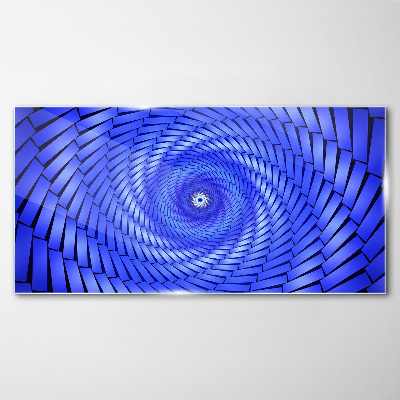 Blue Geometric Swirl Glass art print