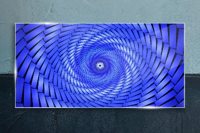 Blue Geometric Swirl Glass art print