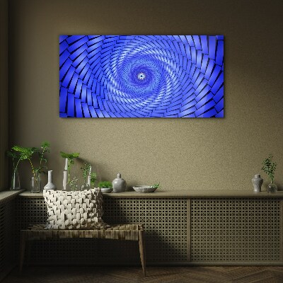 Blue Geometric Swirl Glass art print