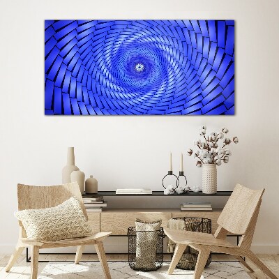 Blue Geometric Swirl Glass art print