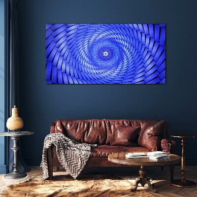 Blue Geometric Swirl Glass art print