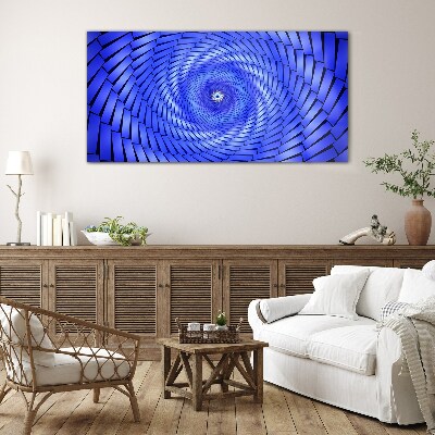Blue Geometric Swirl Glass art print