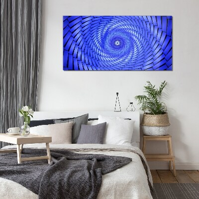 Blue Geometric Swirl Glass art print