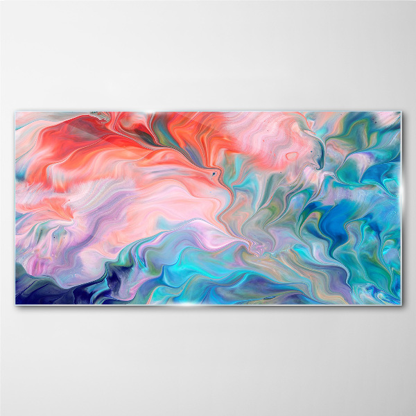Oceanic Color Swirls Wall art on glass