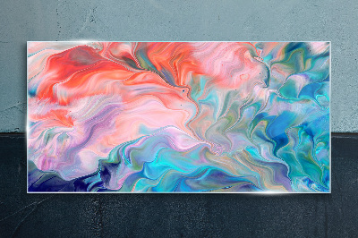 Oceanic Color Swirls Wall art on glass