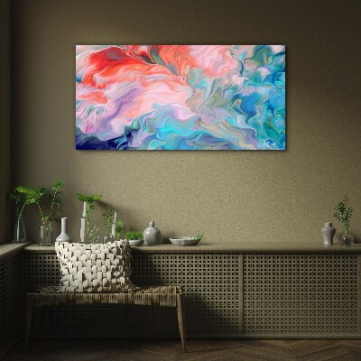 Oceanic Color Swirls Wall art on glass