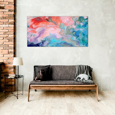 Oceanic Color Swirls Wall art on glass