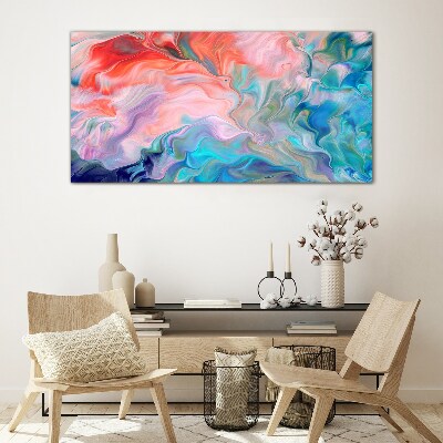 Oceanic Color Swirls Wall art on glass