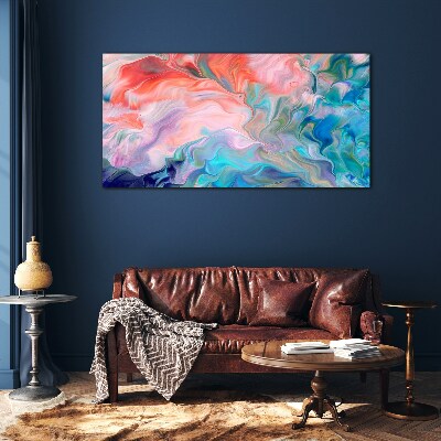 Oceanic Color Swirls Wall art on glass