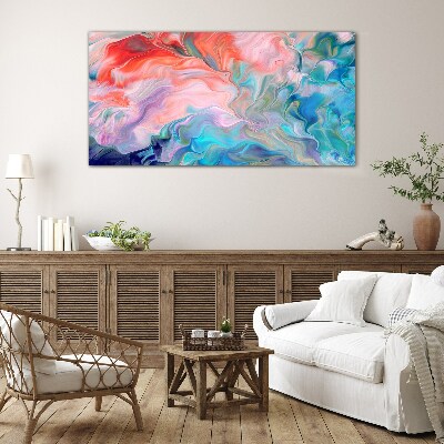 Oceanic Color Swirls Wall art on glass