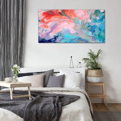 Oceanic Color Swirls Wall art on glass
