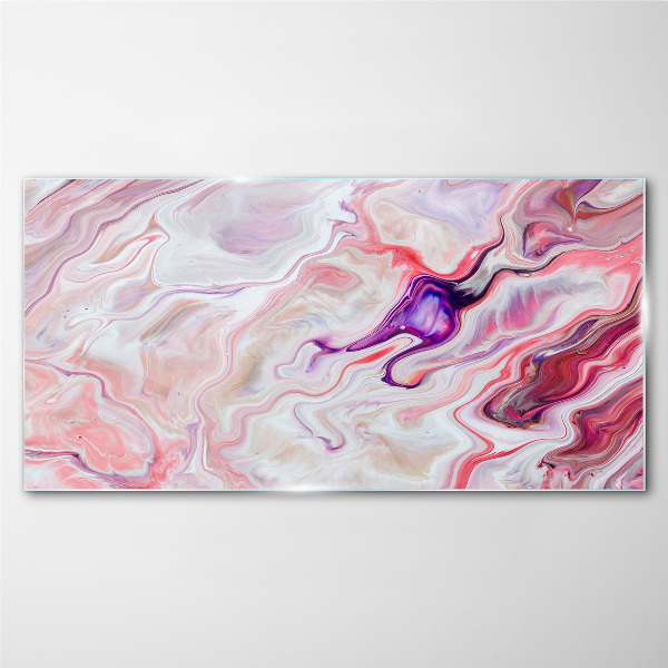 Pink waves of abstraction Glass art print
