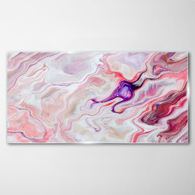 Pink waves of abstraction Glass art print