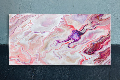 Pink waves of abstraction Glass art print