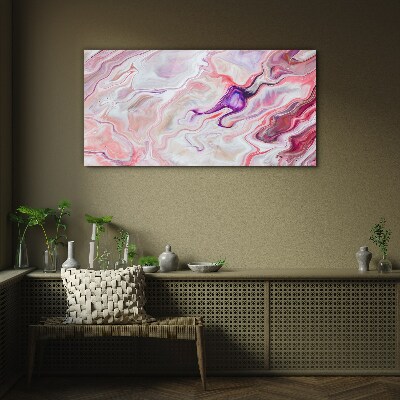 Pink waves of abstraction Glass art print