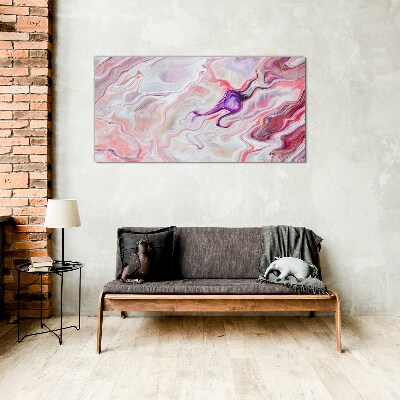 Pink waves of abstraction Glass art print