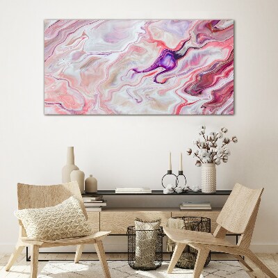 Pink waves of abstraction Glass art print