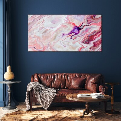 Pink waves of abstraction Glass art print