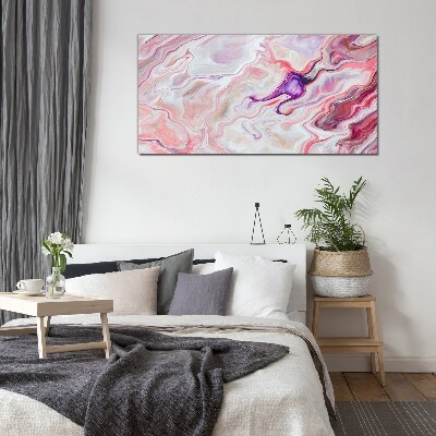 Pink waves of abstraction Glass art print