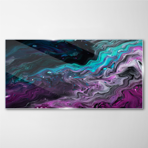 Waves of Color in Motion Wall art on glass