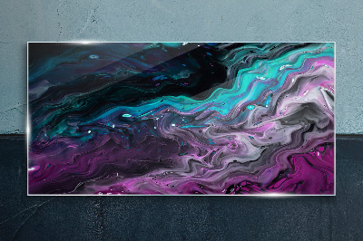 Waves of Color in Motion Wall art on glass