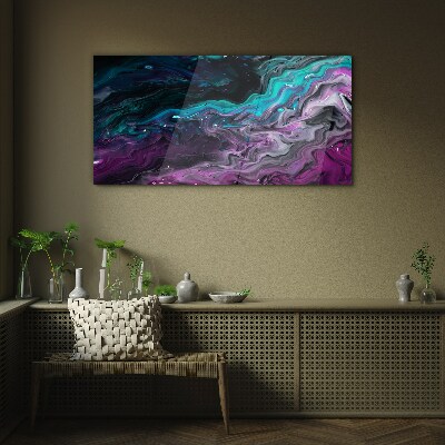 Waves of Color in Motion Wall art on glass