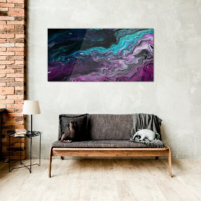 Waves of Color in Motion Wall art on glass