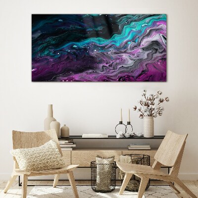 Waves of Color in Motion Wall art on glass