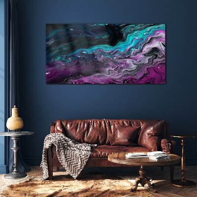Waves of Color in Motion Wall art on glass