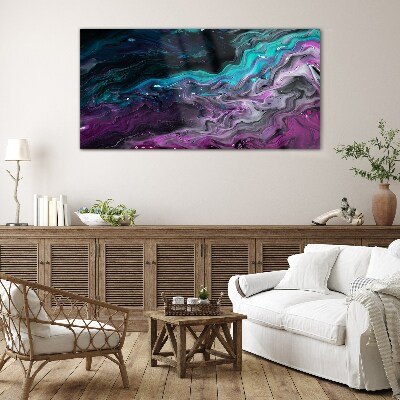 Waves of Color in Motion Wall art on glass