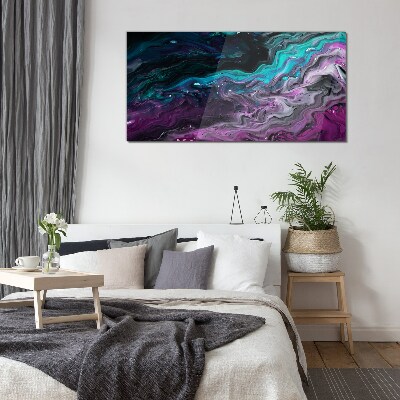 Waves of Color in Motion Wall art on glass