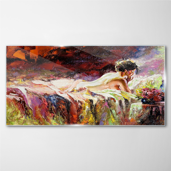 Intimacy in color Glass art print