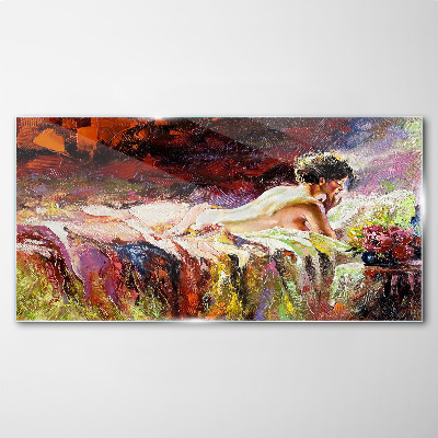 Intimacy in color Glass art print